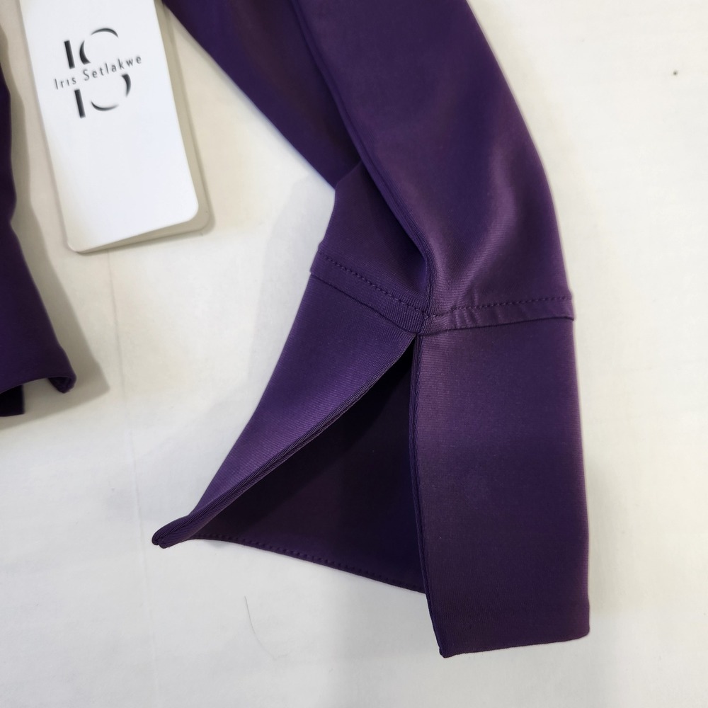 Iris Setlakwe NWT Womens Purple Short Jacket Double Collar L Designer Split Cuff - Picture 11 of 11